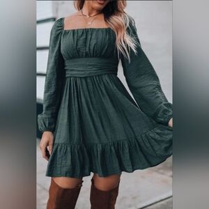 Lovely Day Emerald Long-Sleeve Dress